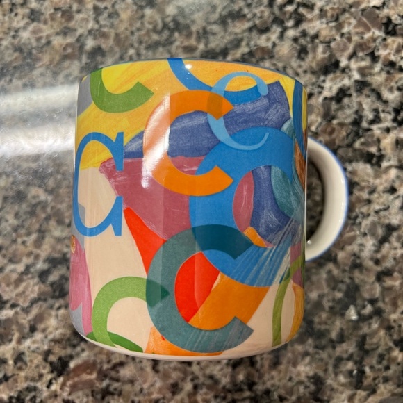 Anthropologie Multi-color Ceramic Monogram C Coffee Mug | 18 oz. - Picture 2 of 9